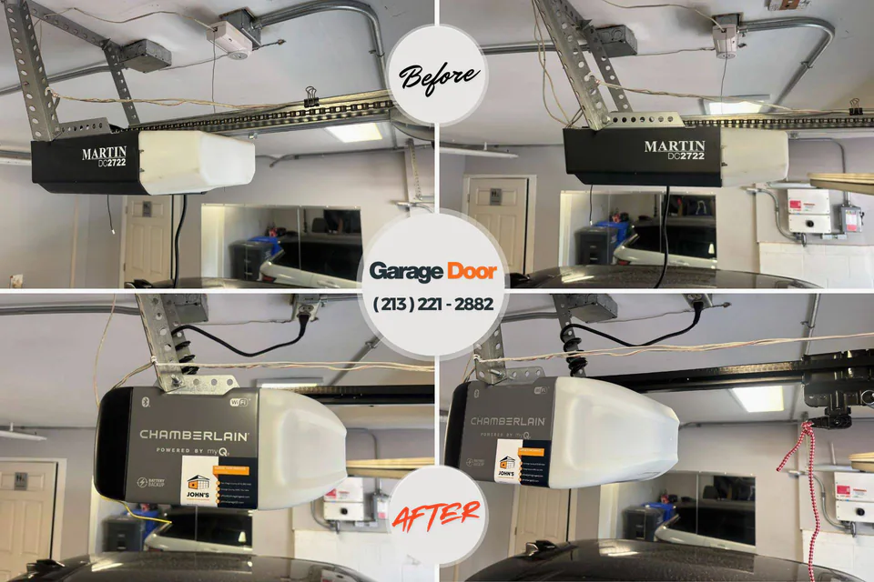 Before and after: garage door repair Rossville, KS